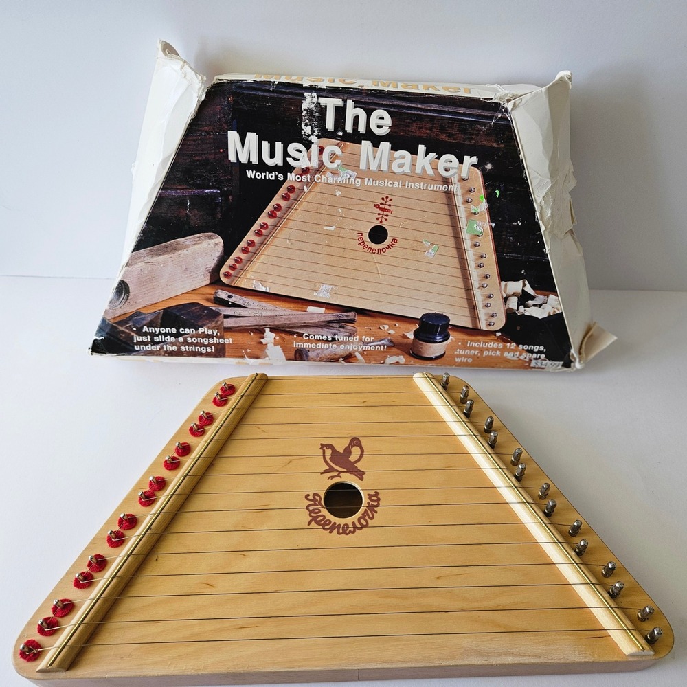 Vtg The Music Maker Melody Harp Lap Harp Zither Instrument Made In Belarus